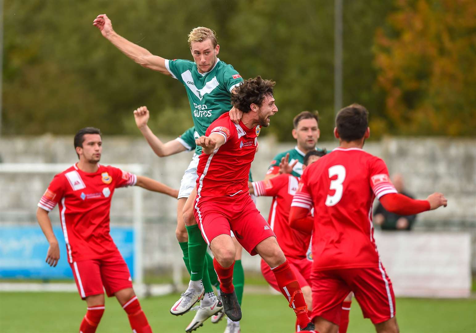 Tommie Fagg opens the scoring in Ashford's win over Whitstable Picture: Ian Scammell