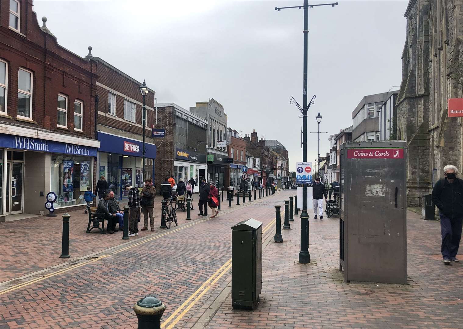 Shoppers in Sittingbourne High Street this morning