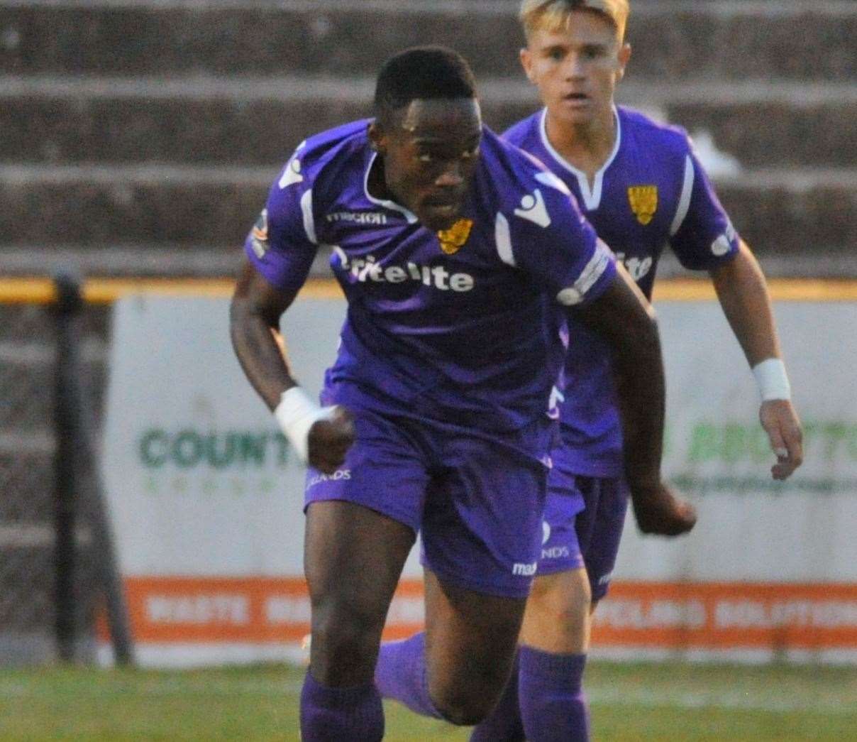 Nana Kyei in pre-season action at Folkestone Picture: Steve Terrell