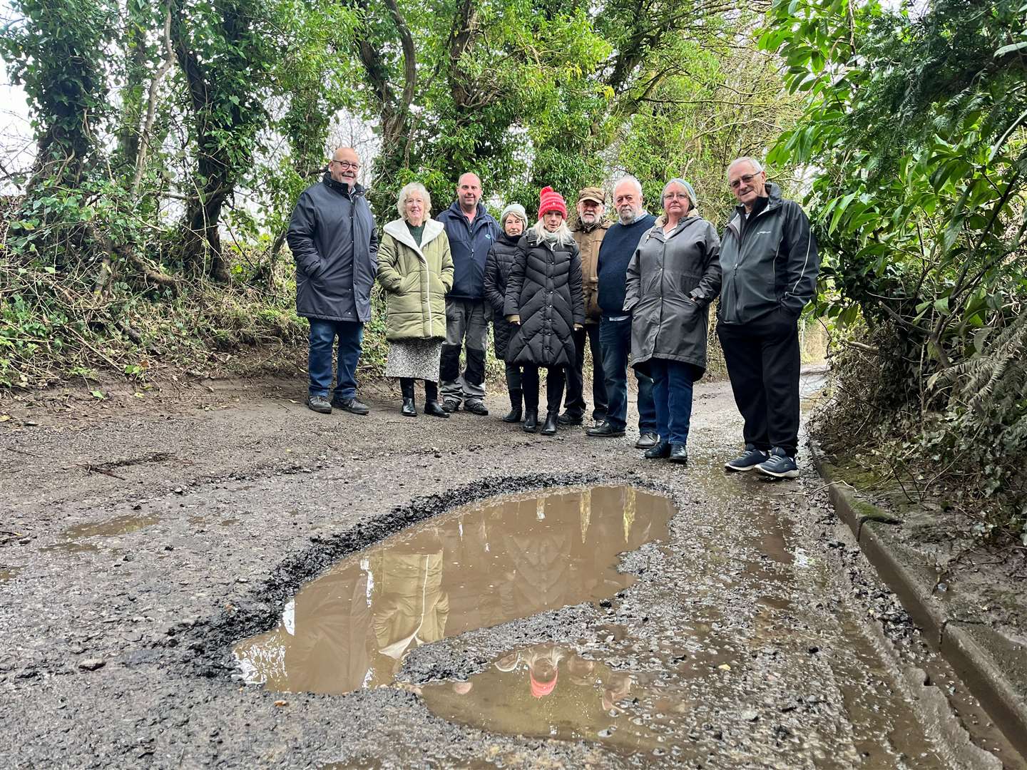 Residents in West Hougham, Dover, say its the pothole capital of Kent