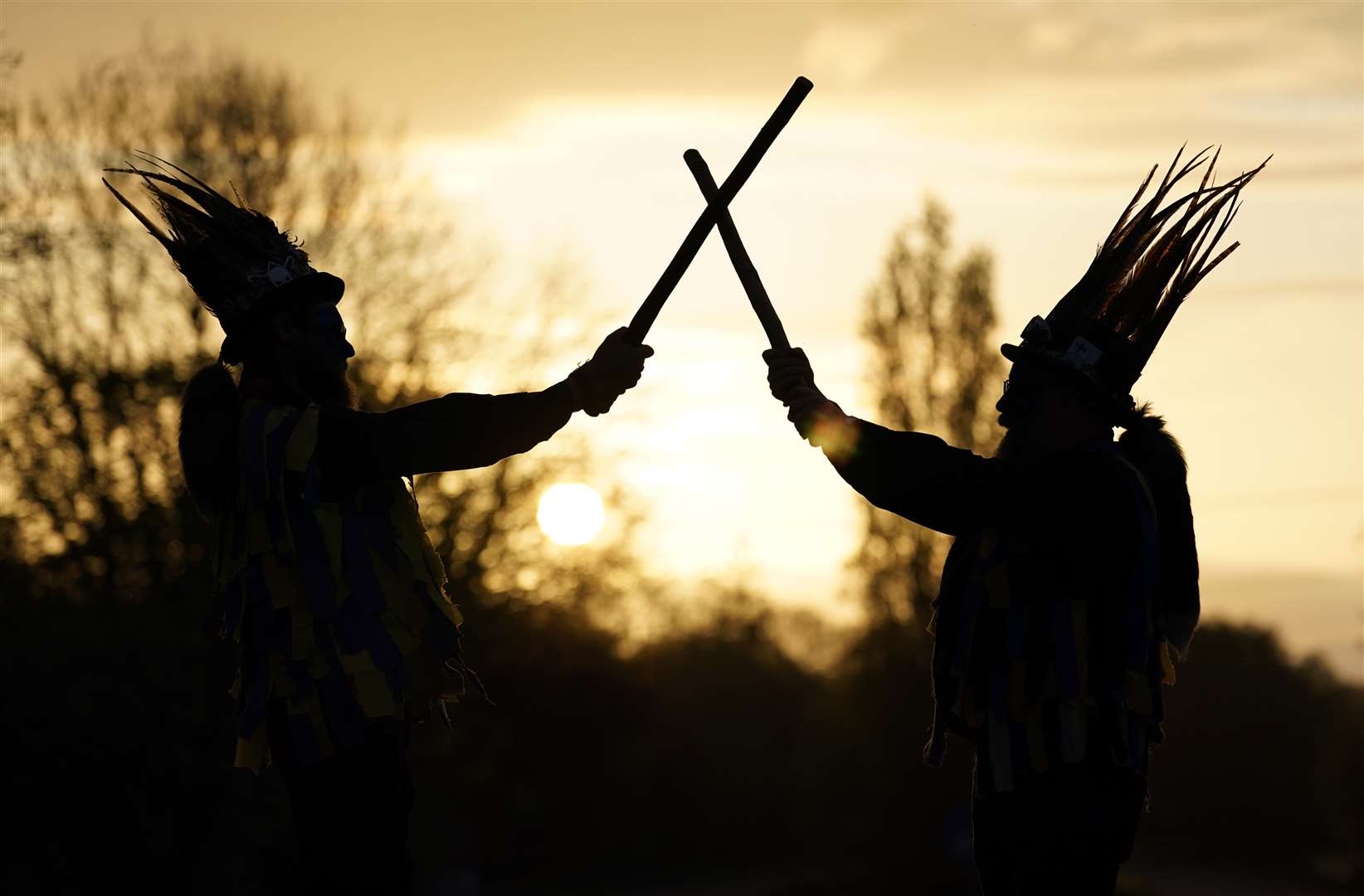 The performance took place in the May Day dawn (Andrew Matthews/PA)