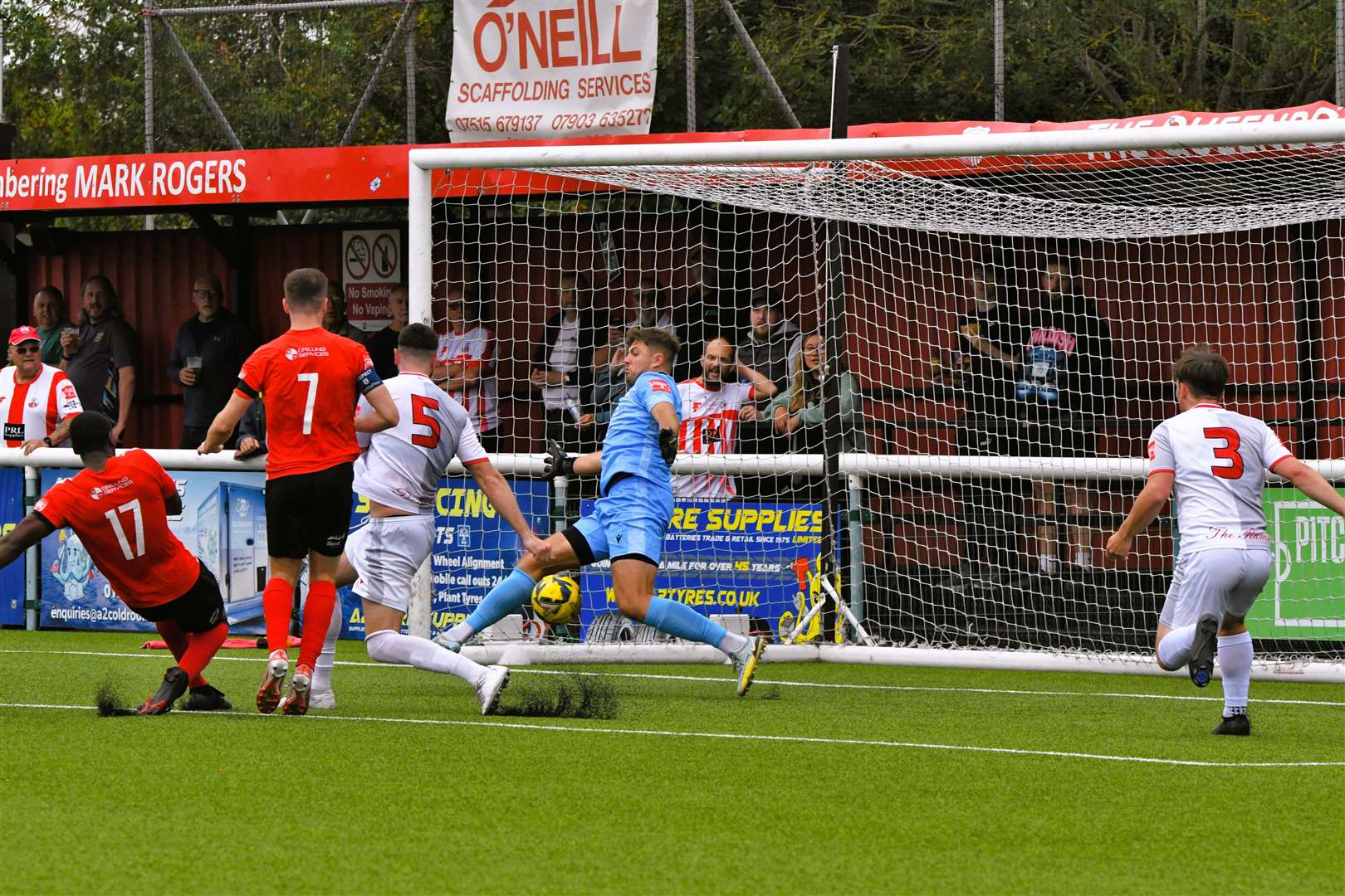 Sheppey’s Dan Carr in the thick of the action against Ramsgate Picture: Marc Richards