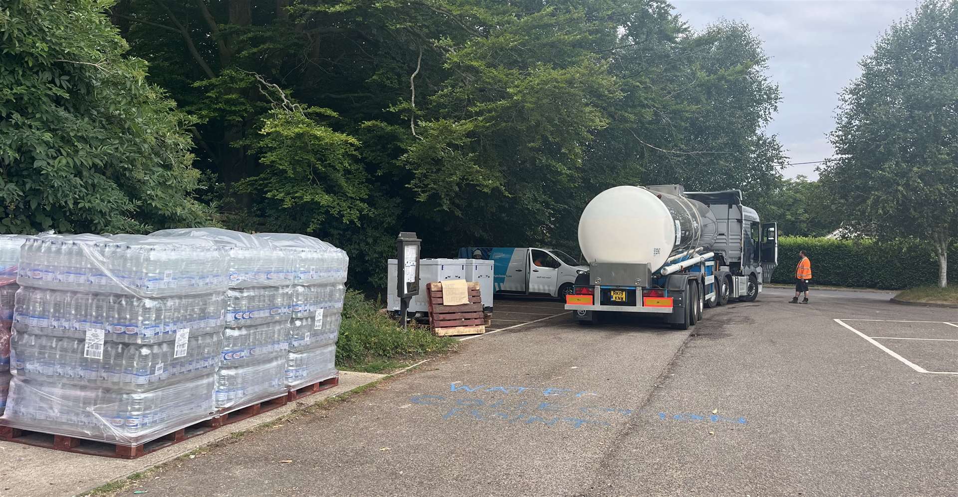 Residents in Challock have gone without reliable water for six days