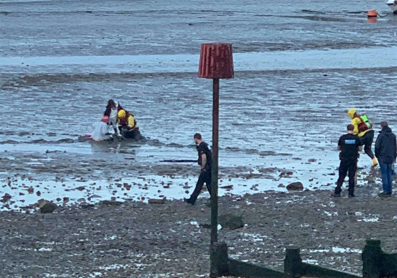 Two people got stuck in the sand on the Herne Bay seafront. Picture: Simon Welsh
