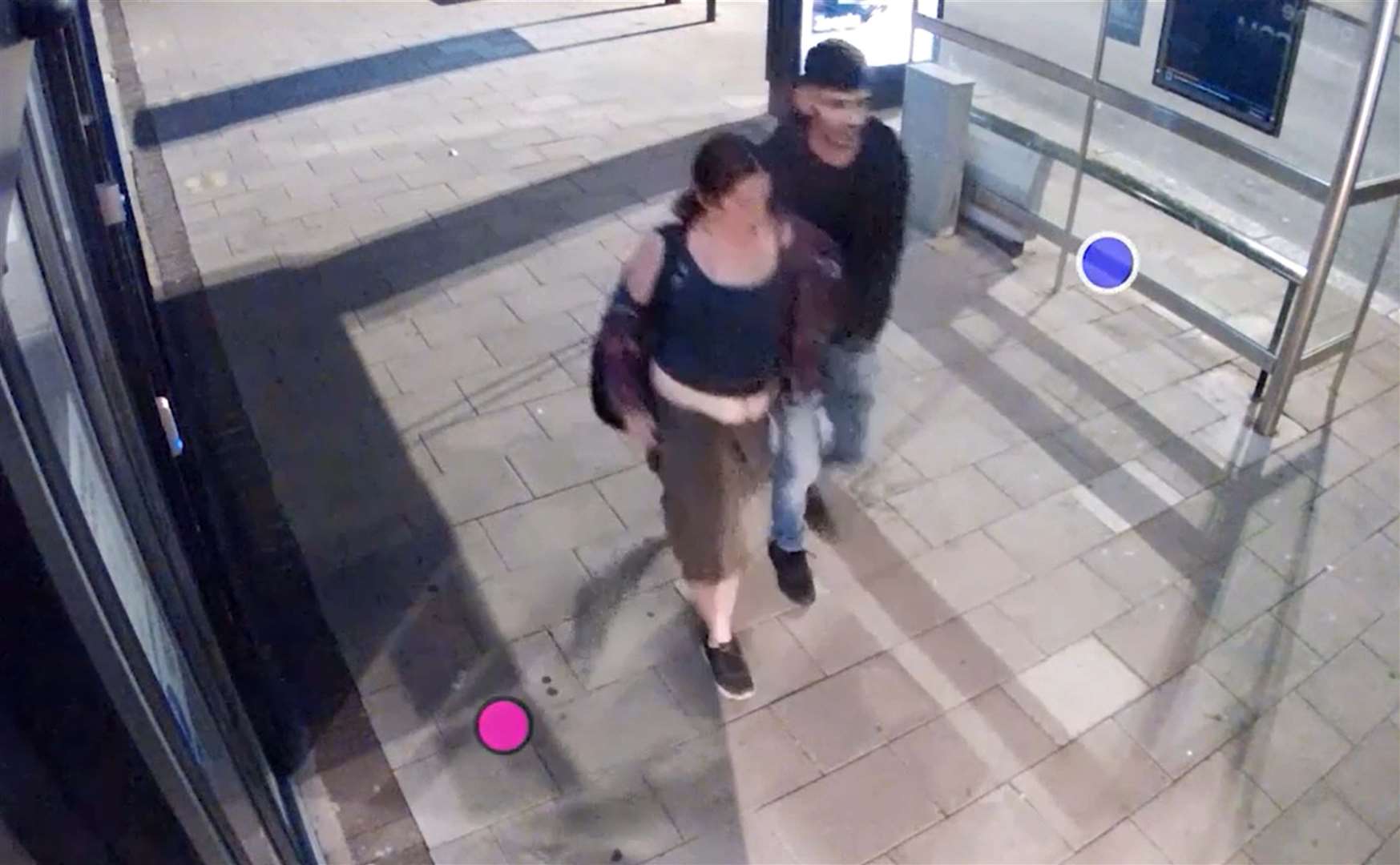 CCTV of Lorraine Cox walking with Azam Mangori (Devon and Cornwall Police/PA)