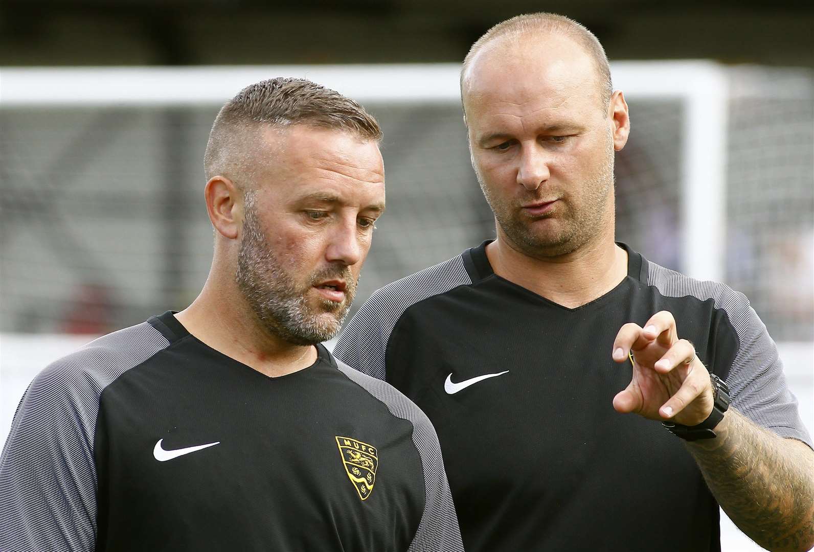 Maidstone United manager Jay Saunders with assistant boss Steve Watt Picture: Sean Aidan