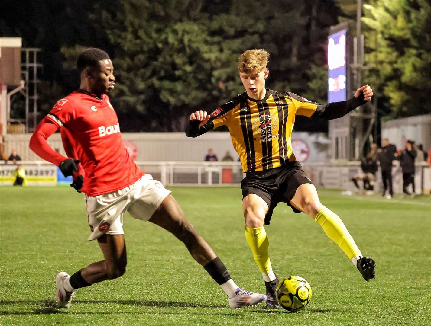 Sam Smith makes his Folkestone debut after joining on loan from Maidstone. Picture: Helen Cooper