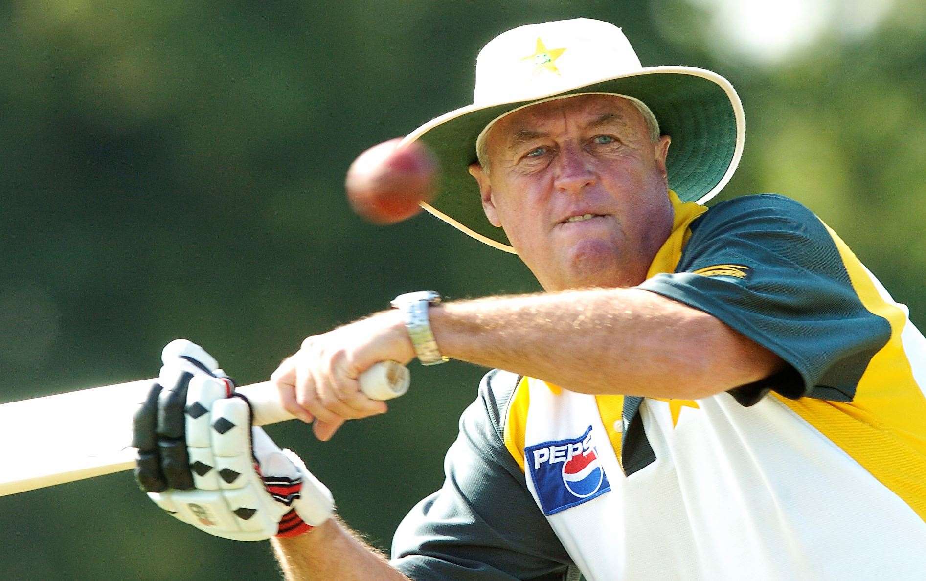 The late, great Bob Woolmer and someone who knew how to react when passing fellow walkers. Picture: Ady Kerry