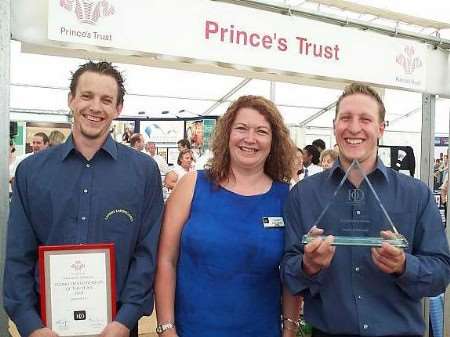 Alyson Howard, chairman of Kent IoD, with Steve Thompson, founder of Living Landscapes (right) and associate Wayne Freer-Ash