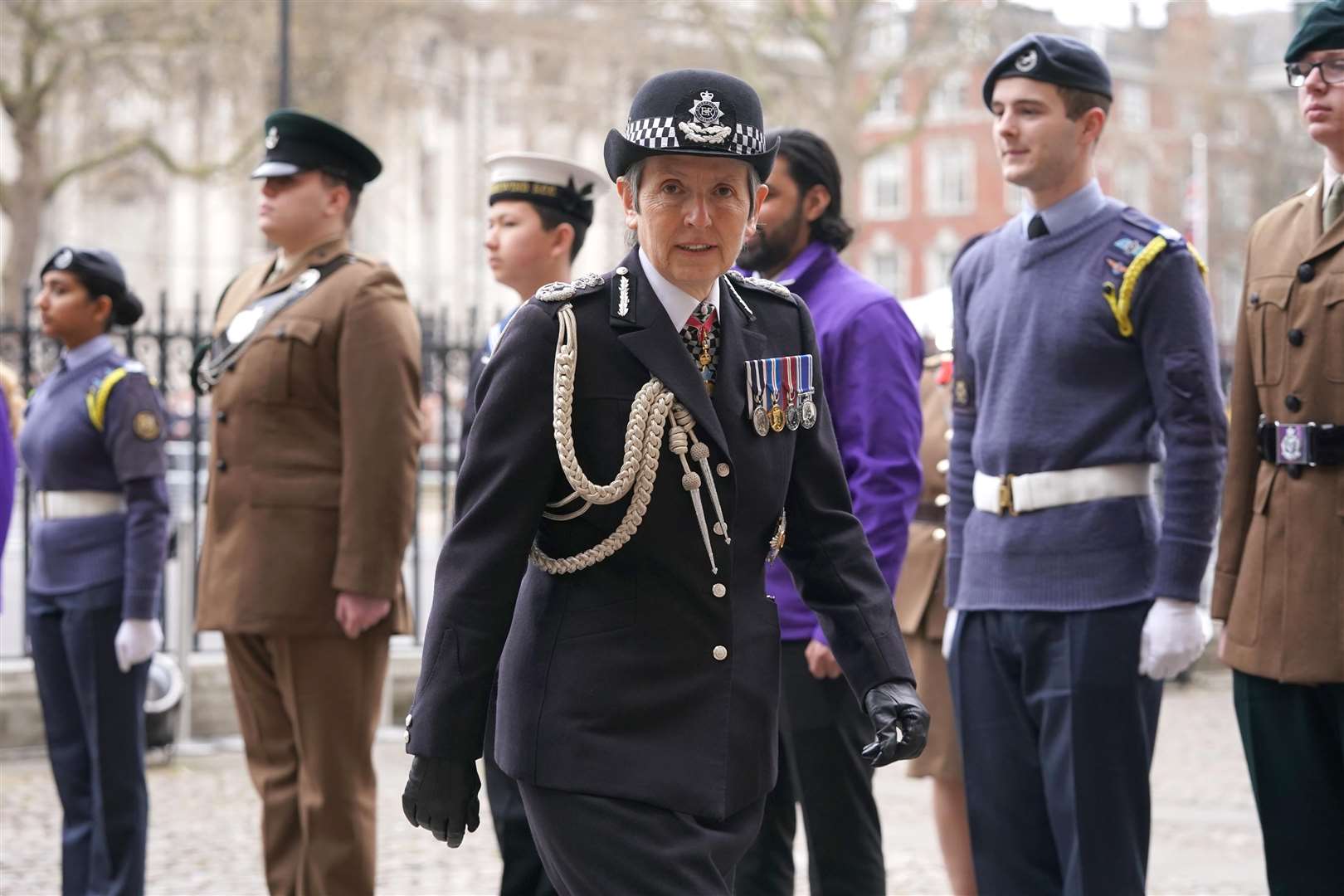 Metropolitan Police Commissioner Dame Cressida Dick arrives at the service (Kirsty O’Connor/PA)