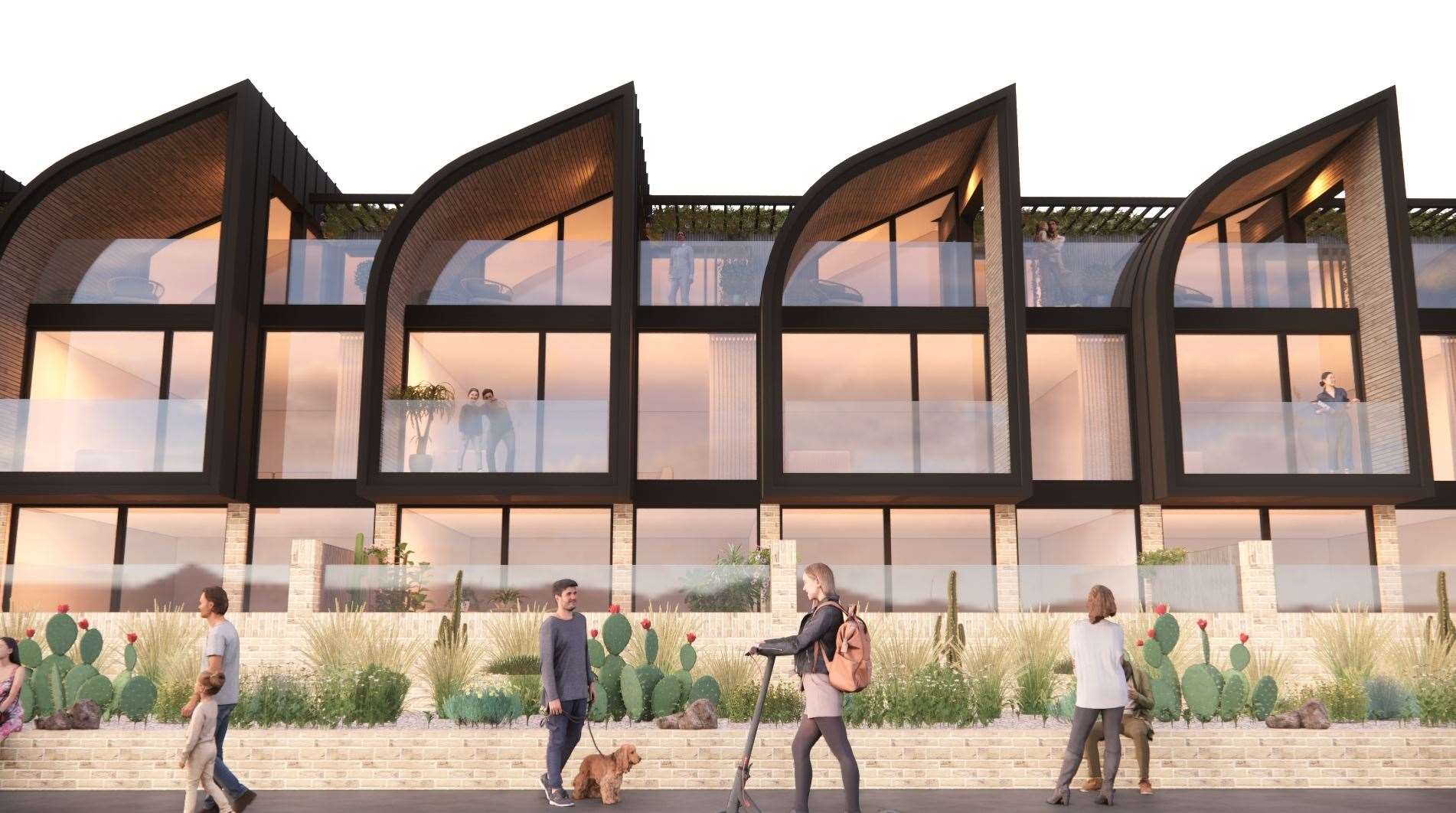 Designs for homes planned for the Princes Parade site between Hythe and Folkestone. Picture: Hollaway Studio