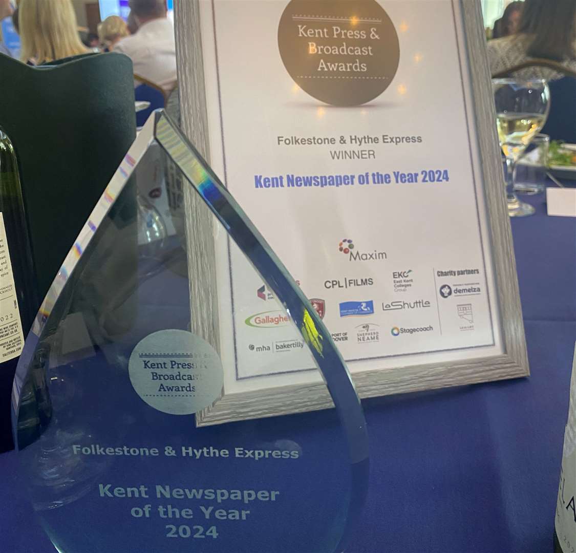 Folkestone and Hythe Express was named winner of Kent Newspaper of the Year