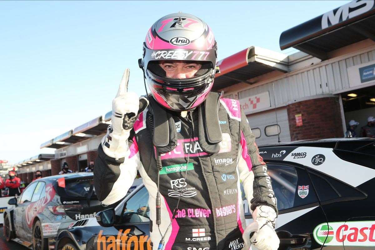 Michael Crees celebrates his Jack Sears Trophy win Picture: BTCC (43132458)