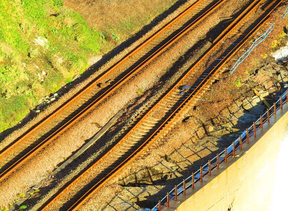 The track where some of the damage can be seen. Picture: Samphire Hoe