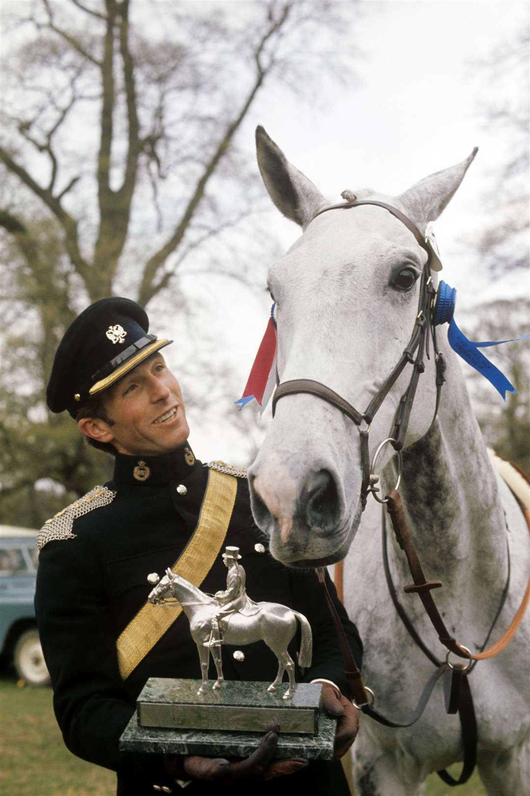 Captain Mark Phillips with the Queen’s horse Columbus (PA)