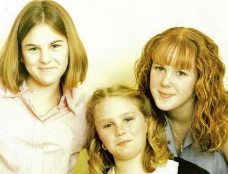 Daisy Washington, centre, with sisters Tracey, left, and Charlotte