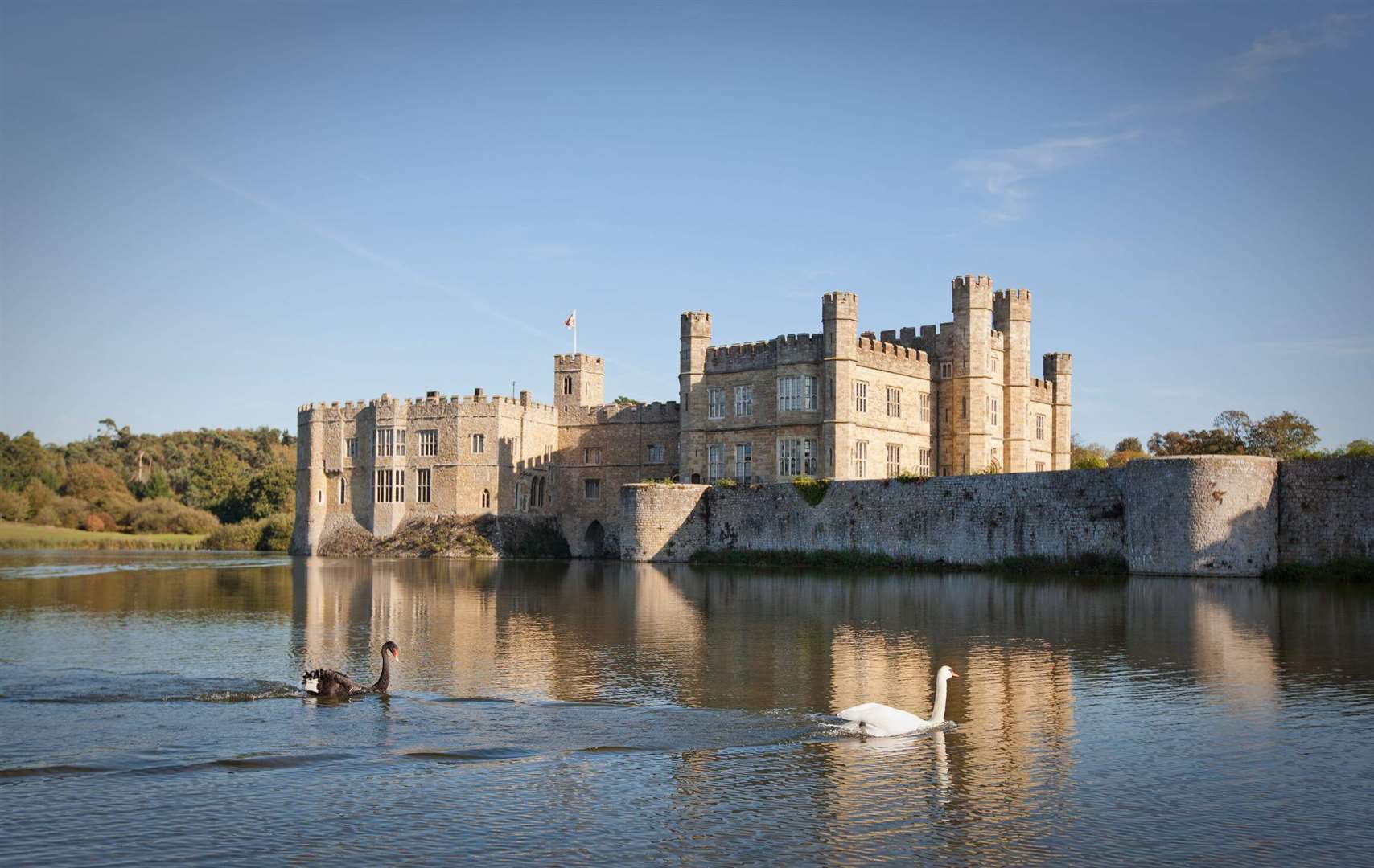 Visitors can take in the views of the castle grounds from their spot on the beach. Picture: David Fenwick