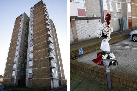 Floral tributes left outside Carl Ekman House in Gravesend