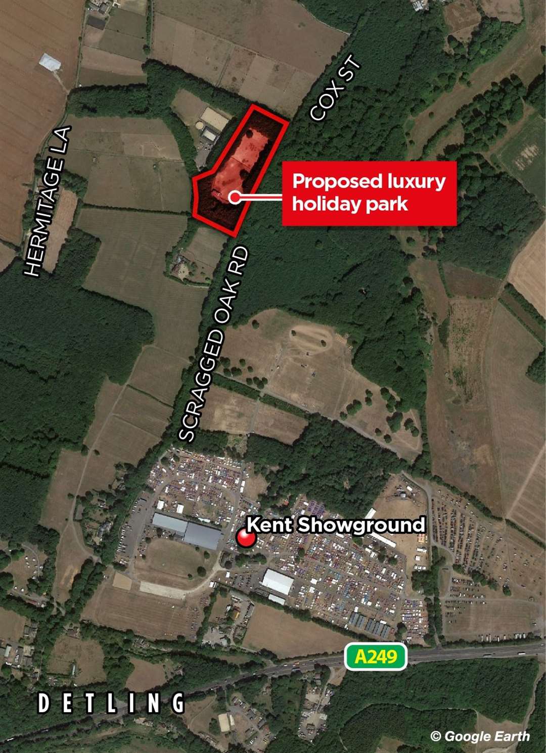 The setting of the proposed holiday park