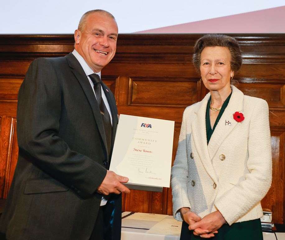 Steve Town, with Her Royal Highness The Princess Royal, has been instrumental in developing Margate Yacht Club's new clubhouse. Picture: Paul Wyeth RYA