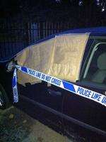 The car attacked by two young men near the police station