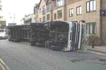 Only the lorry driver was injured