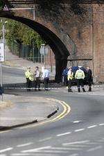 The car which crashed into a bridge in Dartford