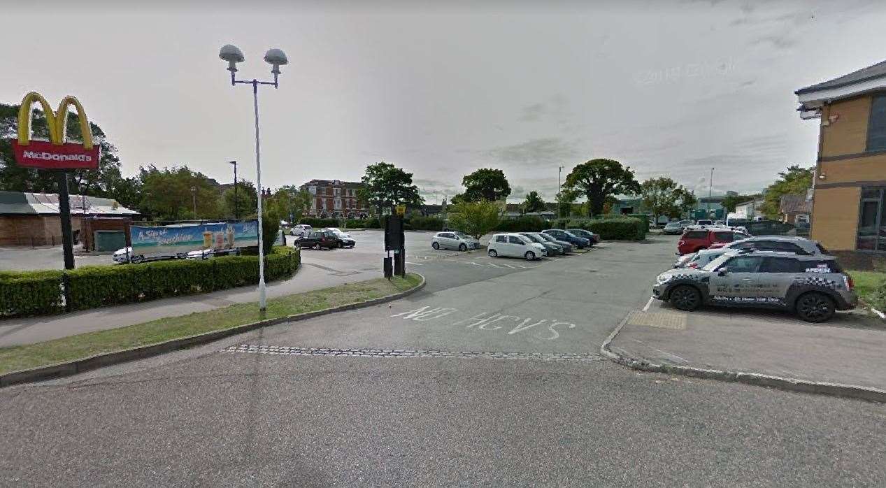 The site is being set up between McDonald's and Sheppey College. Picture: Google (44000218)