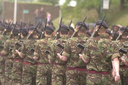 Royal Engineers parade through Medway earlier this year