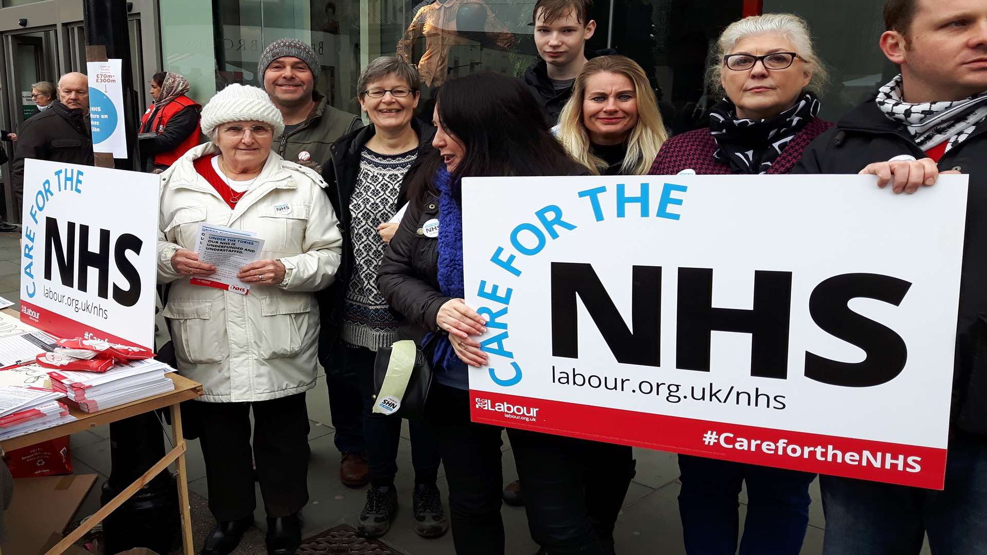 Labour Party supporters in Week Street