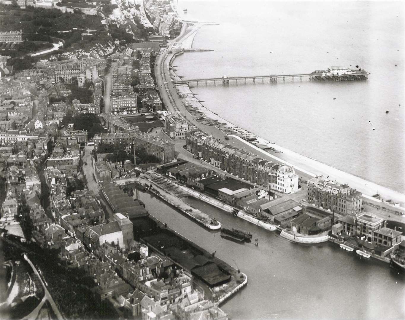 The Wellington Dock and Promenade Pier viewed from above in the 1920s. Picture: Aerofilms