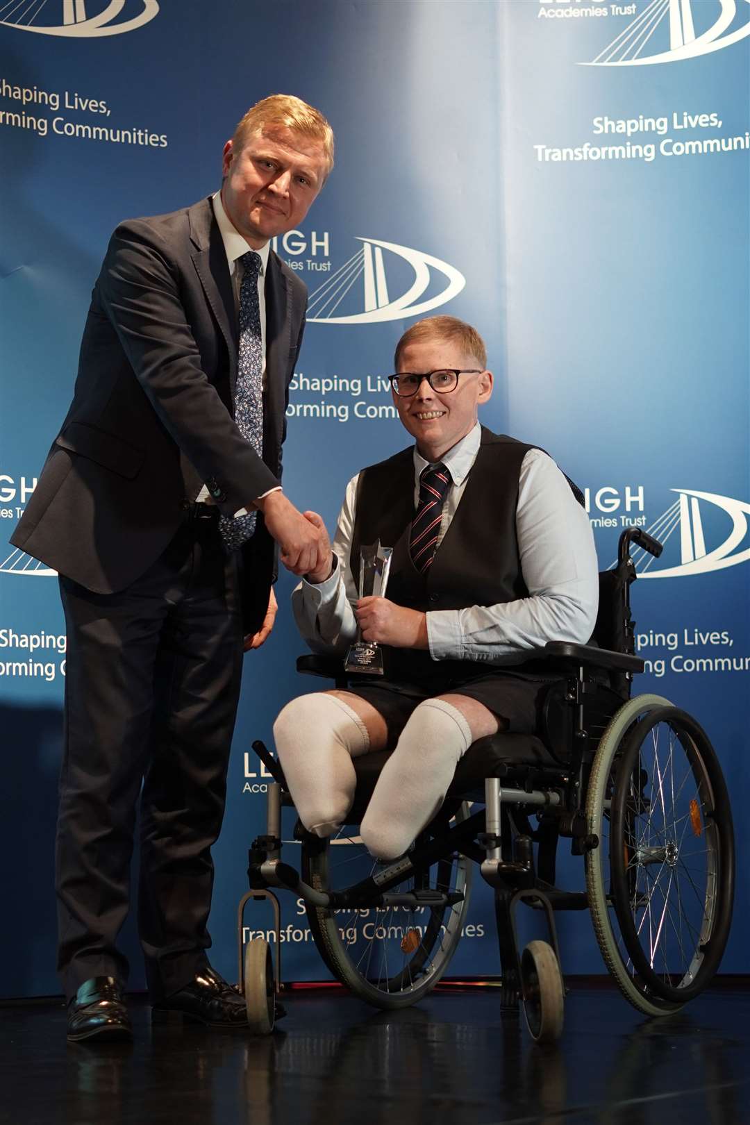 Greg Keating (right) with Leigh Academies Trust CEO Simon Beamish. Picture: Brandon Baily (13924614)