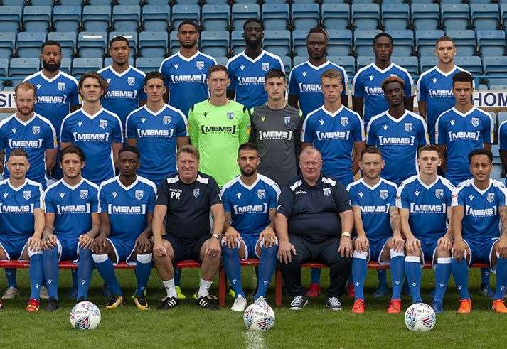 Gillingham squad line up for their 2019/20 photoshoot