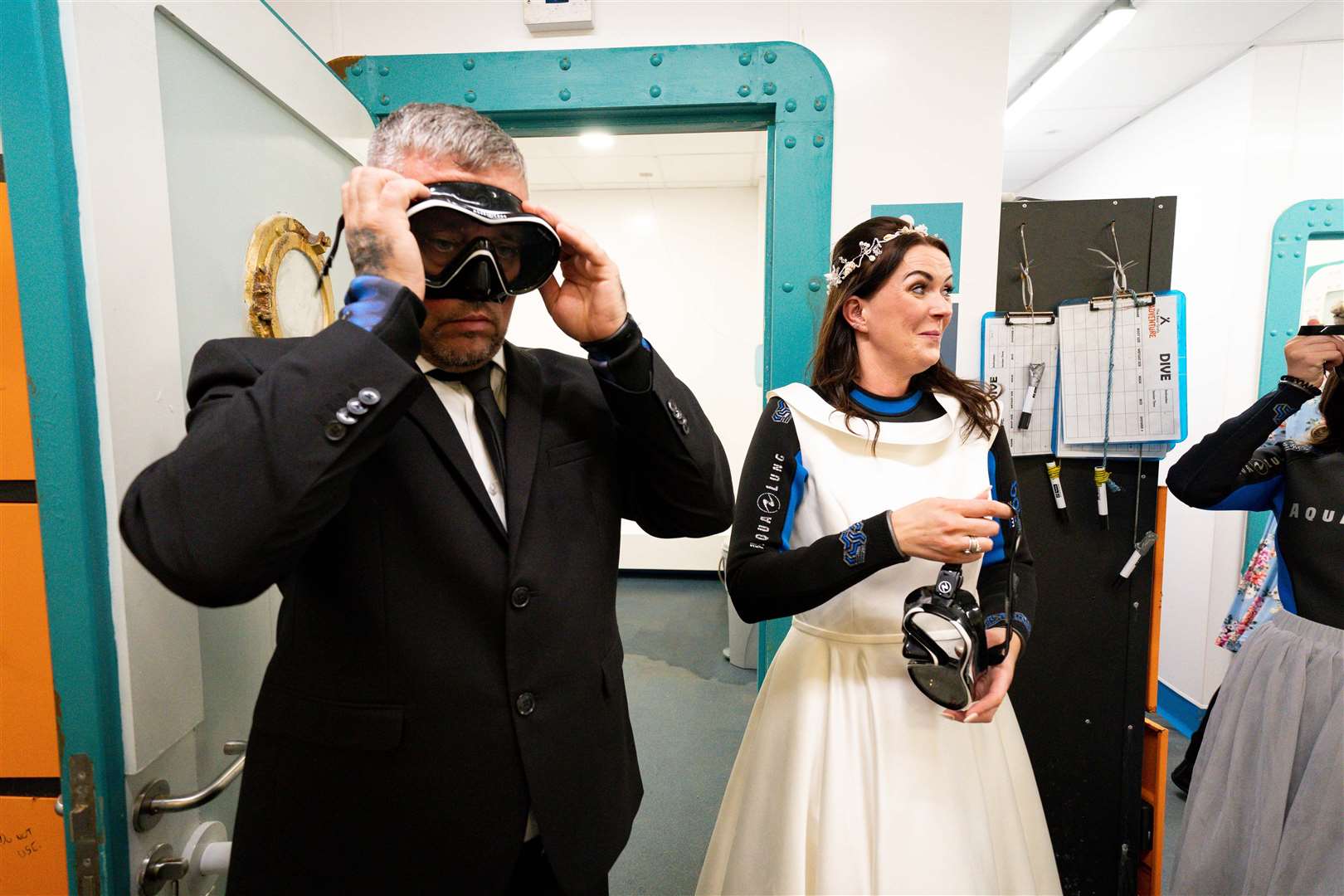 The newlyweds are already keen scuba divers (Jacob King/PA)