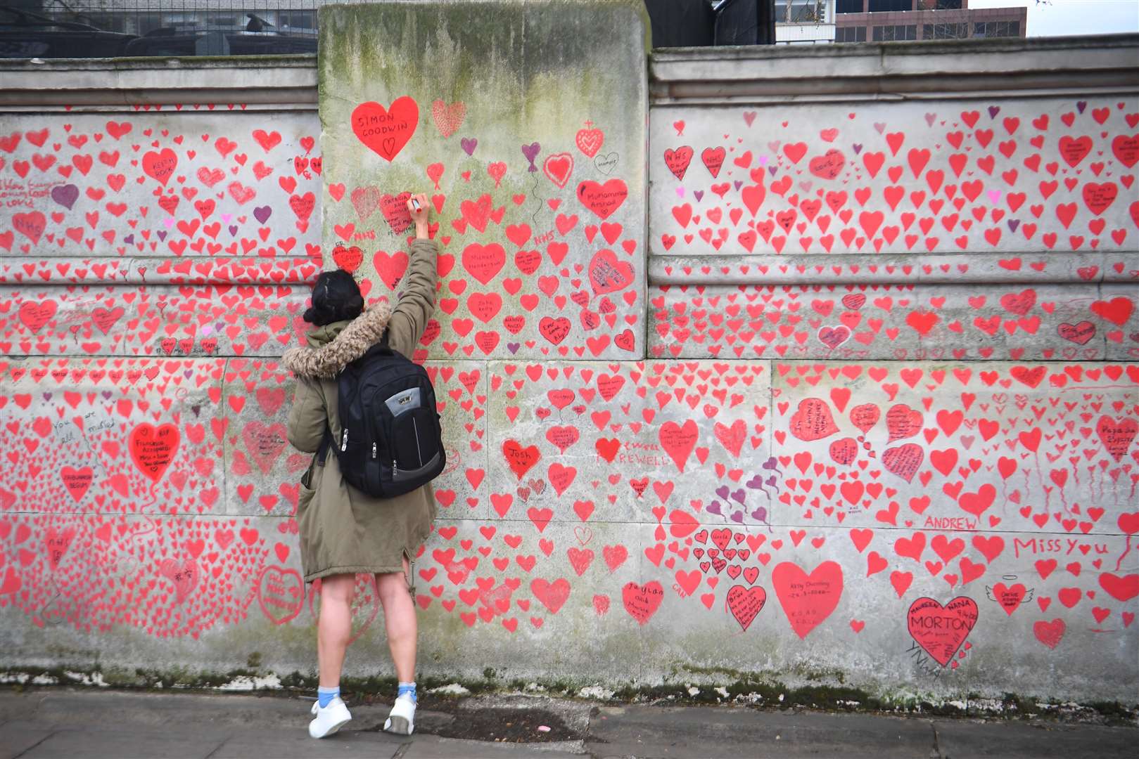 The National Covid Memorial Wall (Victoria Jones/PA)