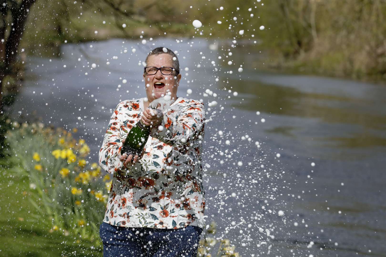 Sandy Doyle bought two scratchcards, winning £10 on one and £1 million on the other (Luke MacGregor/Camelot/PA)