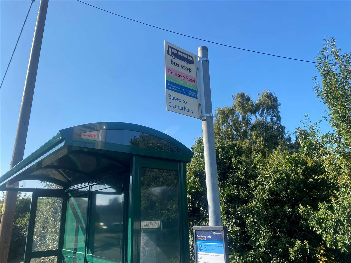 The Courtenay Road bus stop in Dunkirk, near Faversham