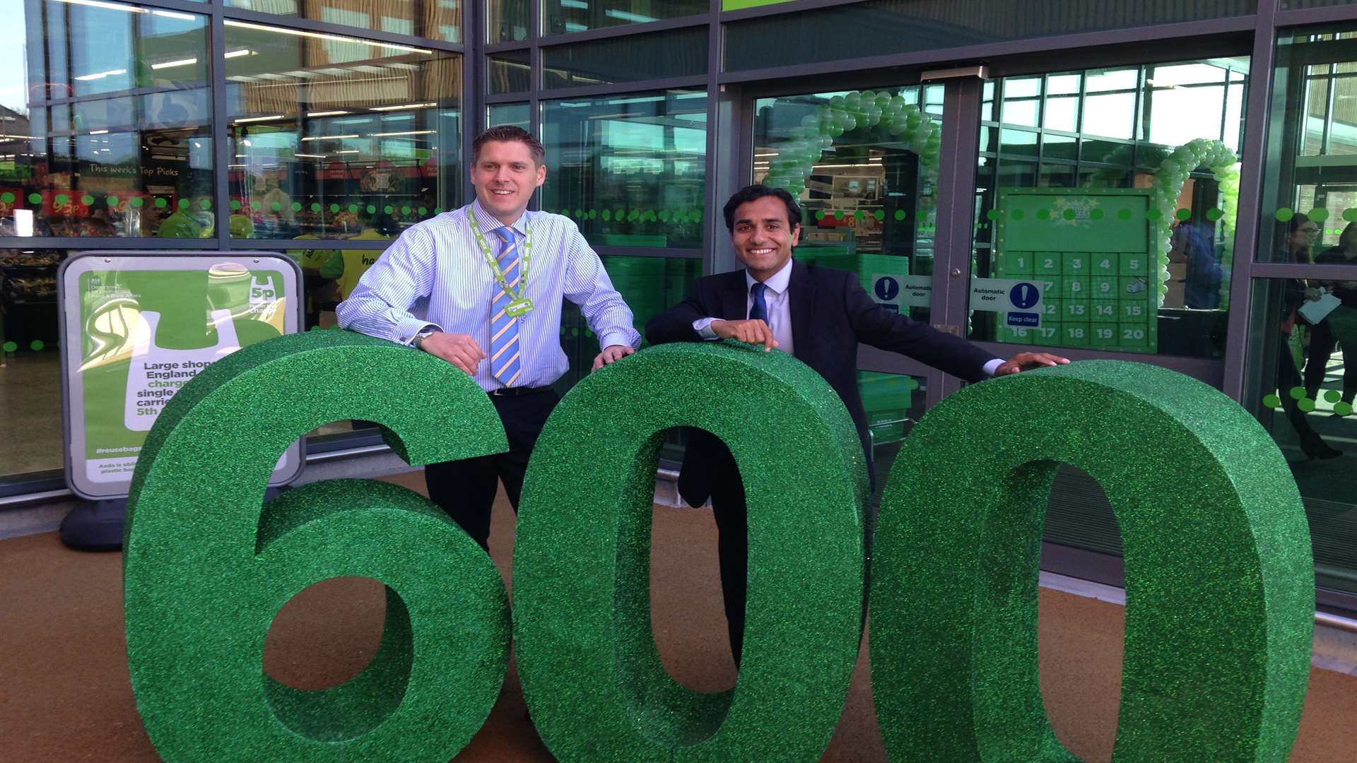 Gillingham Pier store manager, Chris Fawn with the town's MP Rehman Chishti