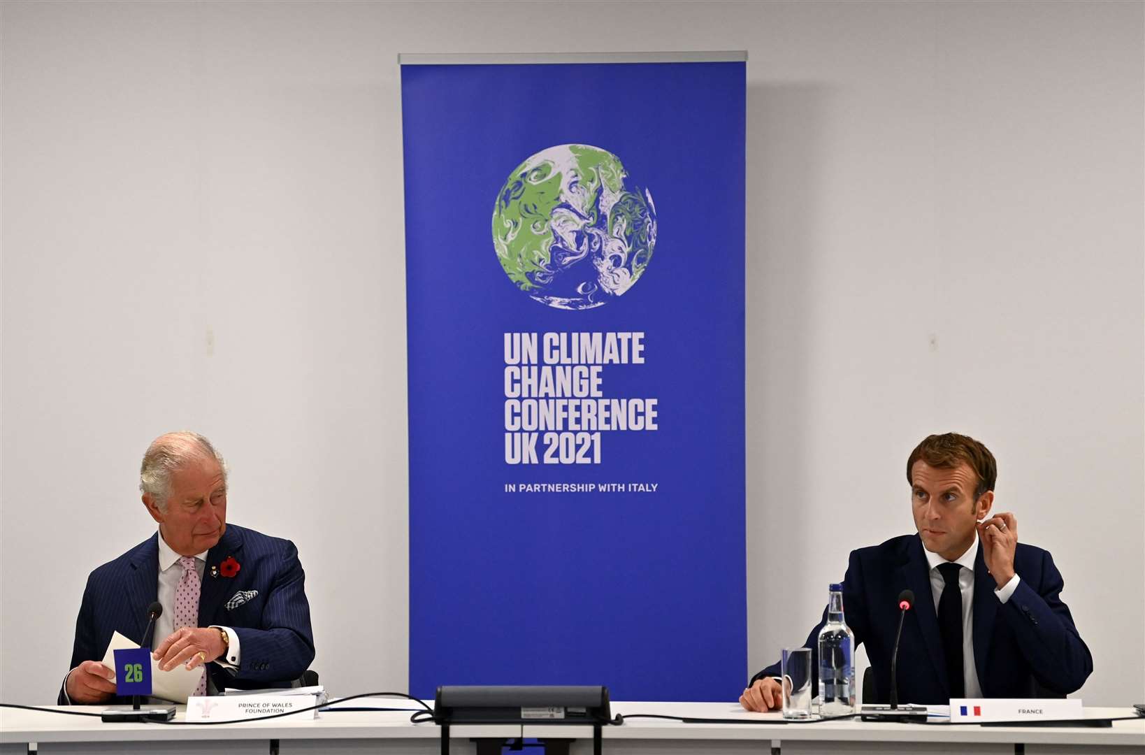 Prince Charles and French President Emmanuel Macron (Paul Ellis/PA)