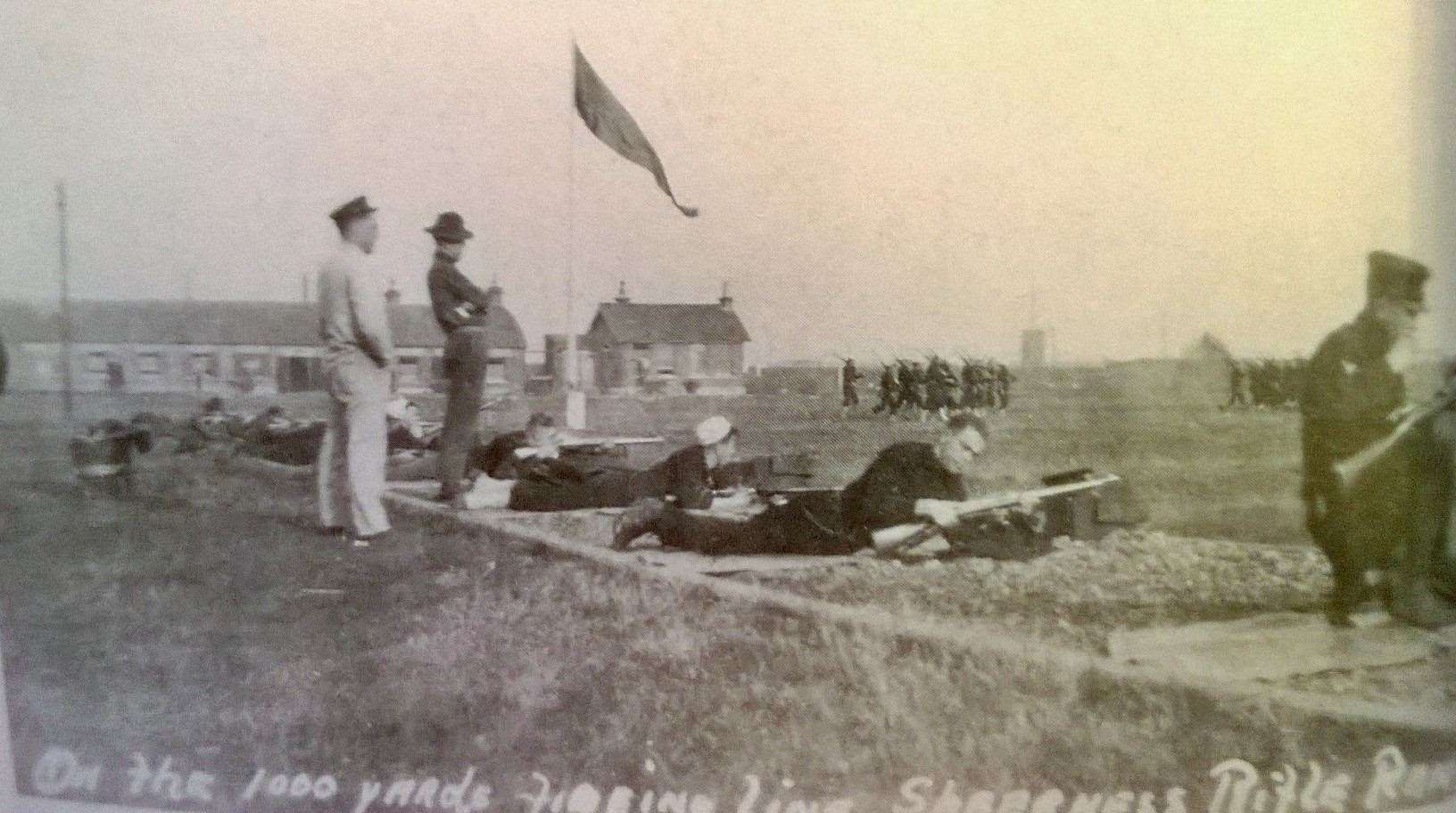 American soldiers taking aim at Barton's Point firing range, Sheerness, about 1920. Picture: David Brown