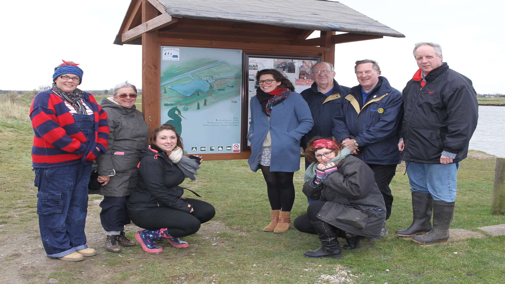 Heather Thomas-Pugh, project coordinator, second left, with members from Sheppey Matters and artists at the launch of the art and nature trail at Barton's Point, Sheerness