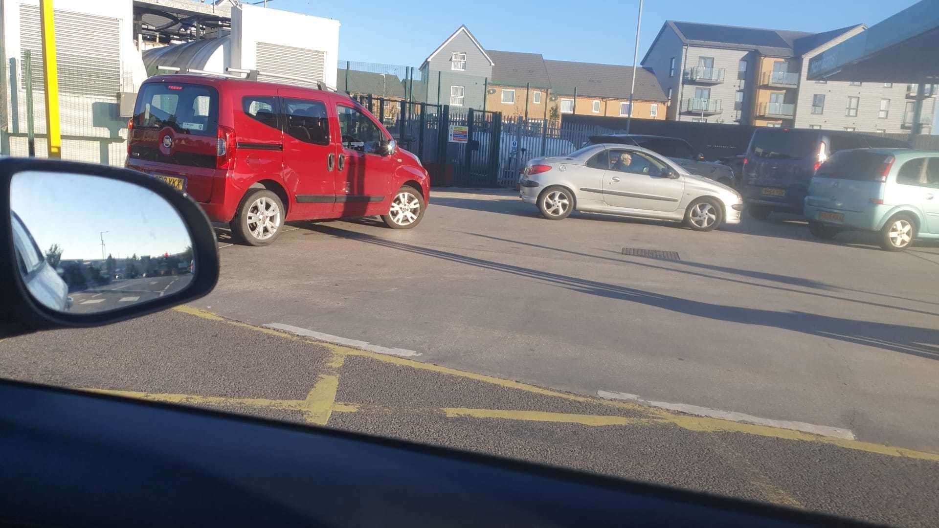 There are long queues in Morrisons, Sittingbourne