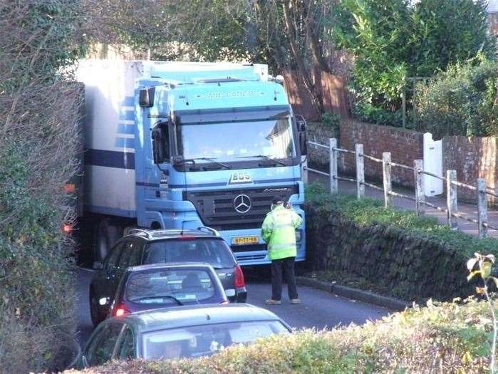 Lorries frequently get stuck in Upper Street Leeds