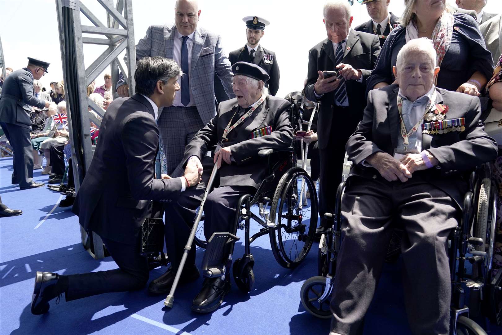 Rishi Sunak met with D-Day and Normandy veterans after the event (Andrew Matthews/PA)