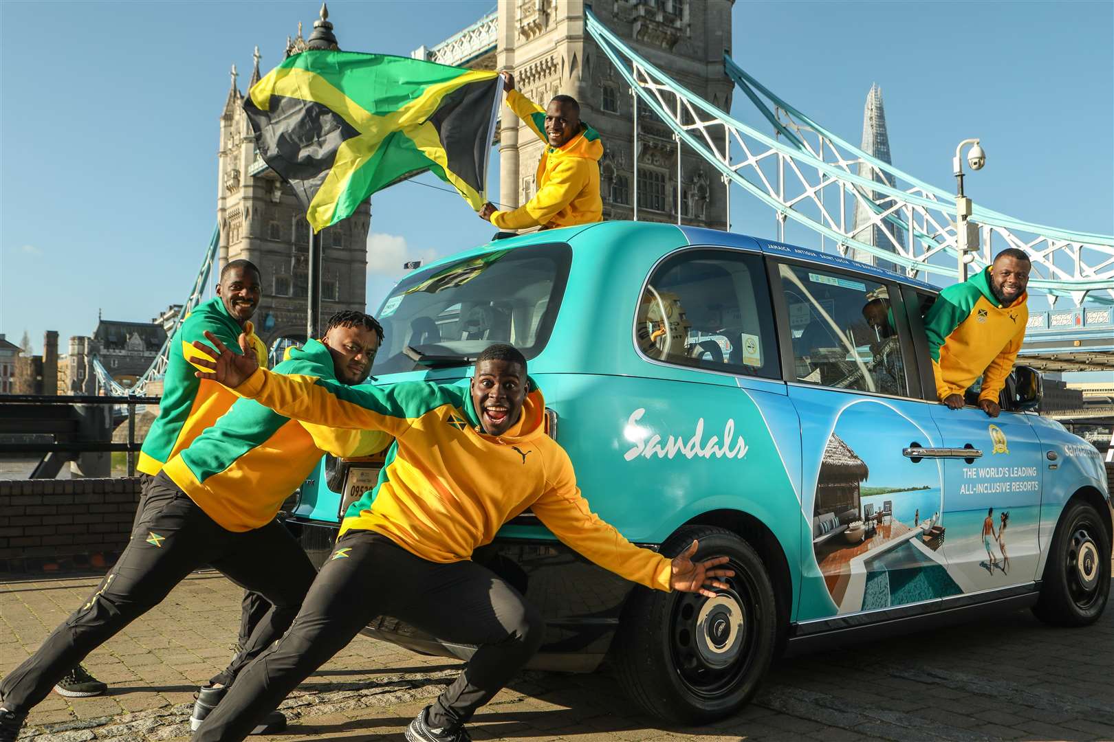 Members of the Jamaican bobsleigh team (Alex Maguire Photography/PA)