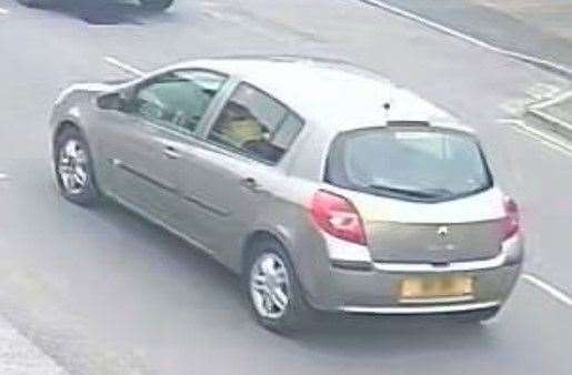 A "suspicious" silver or gold Renault Clio was seen in the area at the time of the incident. Picture: Kent Police