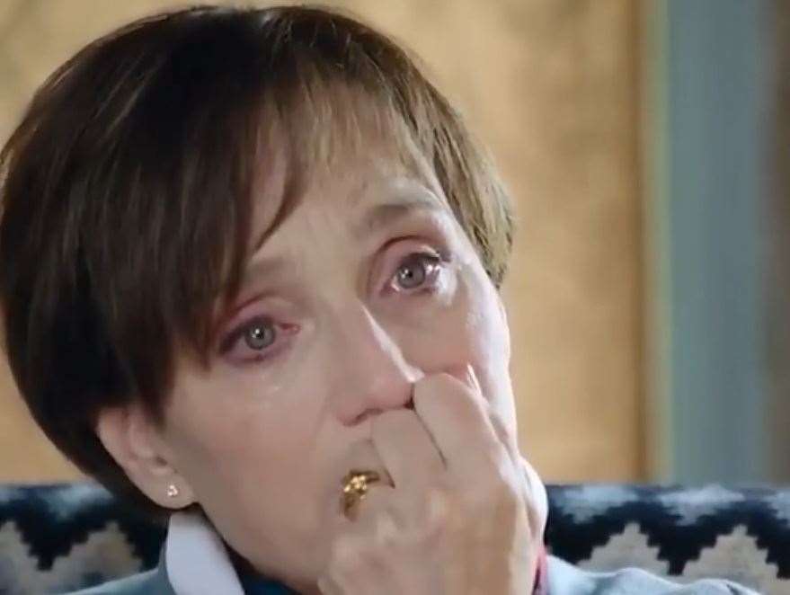 Kristin Scott Thomas was brought to tears when receiving her grandfather's medal: Picture: Channel 4