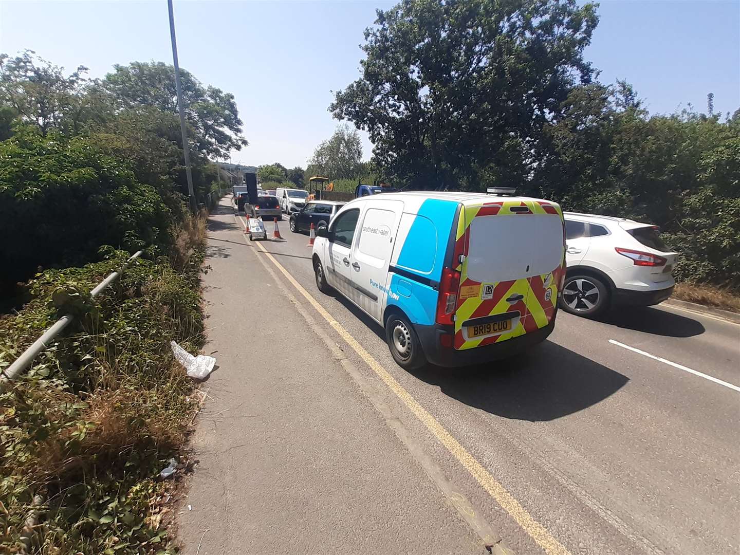 Temporary traffic lights are in operation at both sites on Maidstone Road