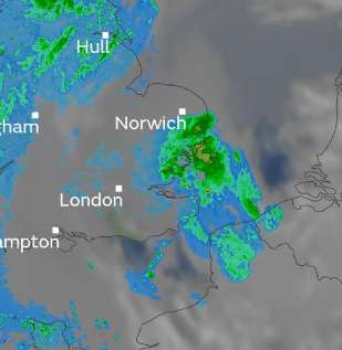 Met Office weather map at 10am Saturday