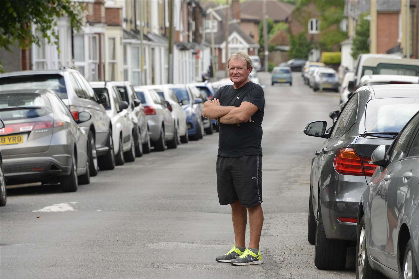 Canterbury Martyrs Field road.Resident Tim Wilshire say cars are being damaged because of the parking problems..Picture: Paul Amos. (2623992)